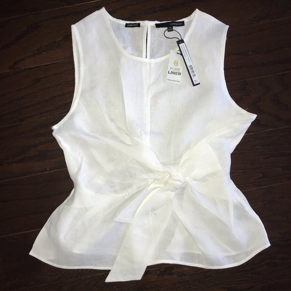 100% linen bow top